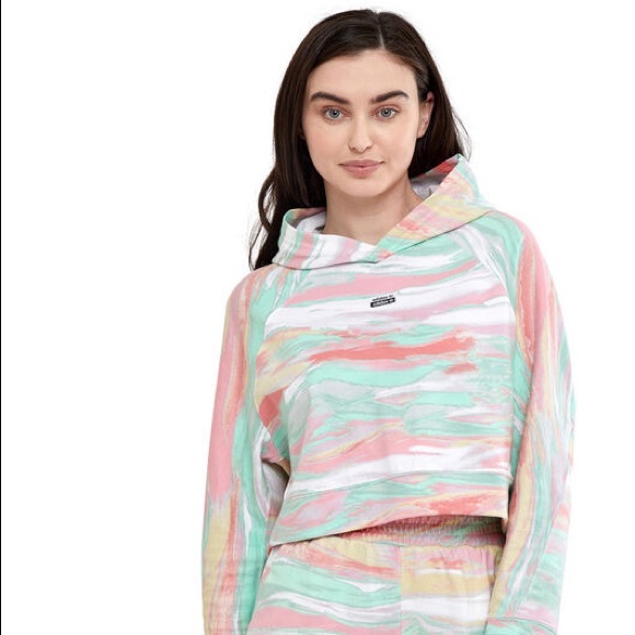 Adidas Pastel Marble Crop Hoodie - Picture 2 of 5